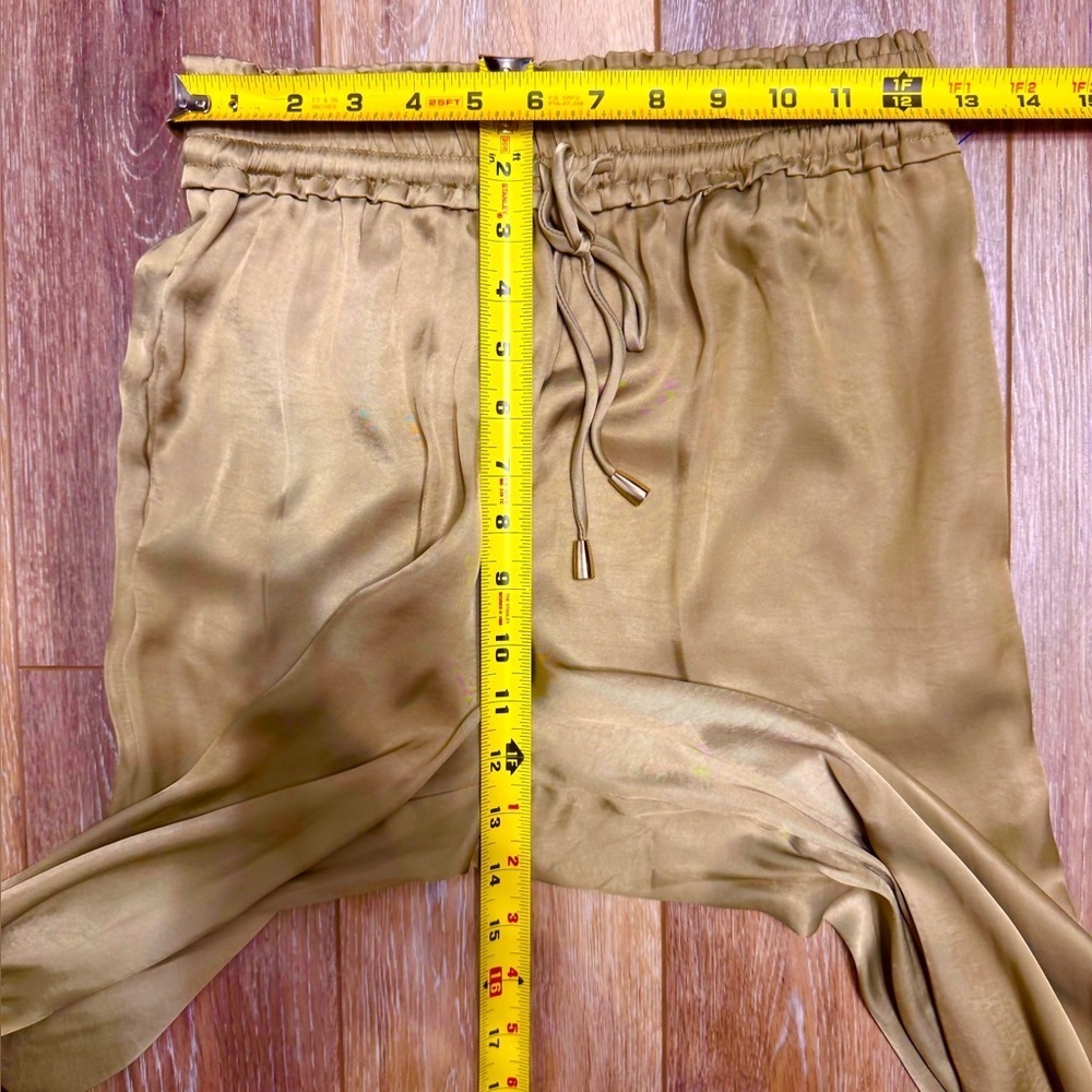 #1) super soft like silk Chic Gold Wide Leg Pants - Picture 5 of 8
